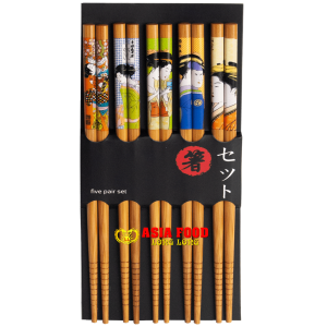 Essstäbchen Geisha 22,5cm x 5paars/Japanese Style -