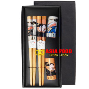 Essstäbchensatz japanisch Geisha, mit Ablage  22,5 cm