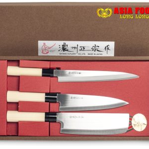Japanische Kochmesser, Satake Satz (Sashimi+Santoku+Nakiri)  L: 17,5 cm