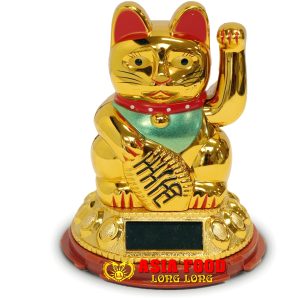 Glückskatze mit SOLA- GOLD Ø8 cm | H12 cm / China -